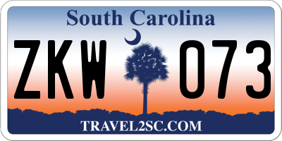 SC license plate ZKW073