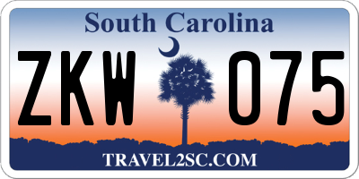 SC license plate ZKW075