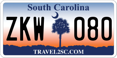SC license plate ZKW080