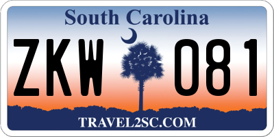 SC license plate ZKW081