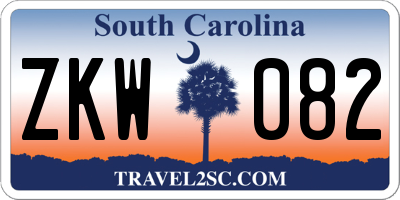 SC license plate ZKW082