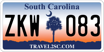 SC license plate ZKW083