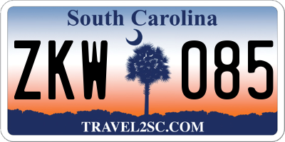 SC license plate ZKW085