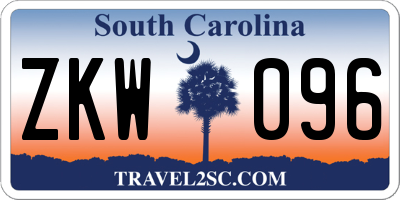 SC license plate ZKW096