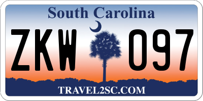 SC license plate ZKW097