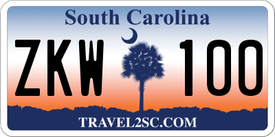 SC license plate ZKW100
