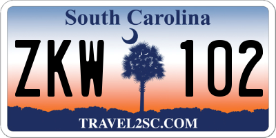 SC license plate ZKW102