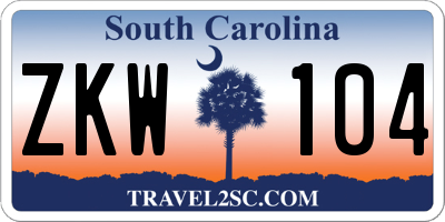 SC license plate ZKW104