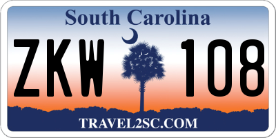 SC license plate ZKW108