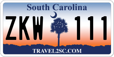 SC license plate ZKW111