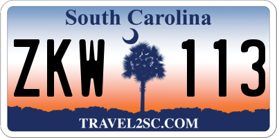 SC license plate ZKW113
