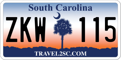 SC license plate ZKW115