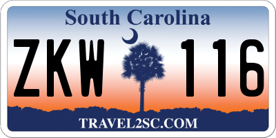 SC license plate ZKW116