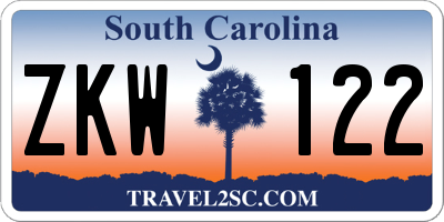 SC license plate ZKW122