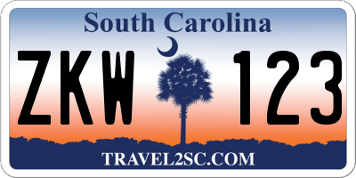 SC license plate ZKW123