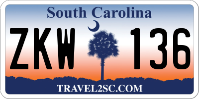 SC license plate ZKW136