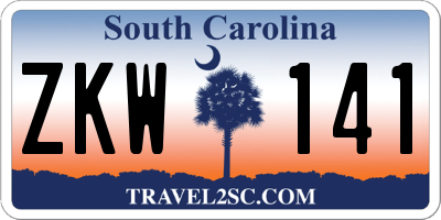 SC license plate ZKW141