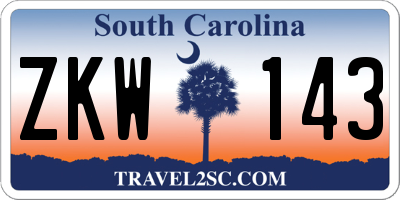 SC license plate ZKW143