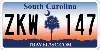 SC license plate ZKW147