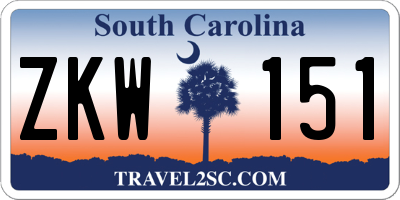 SC license plate ZKW151