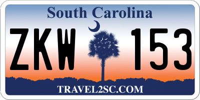 SC license plate ZKW153