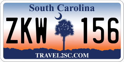 SC license plate ZKW156