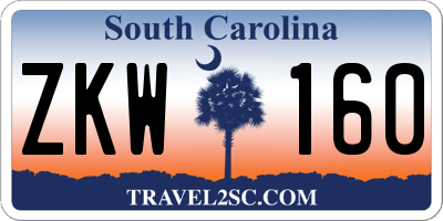 SC license plate ZKW160