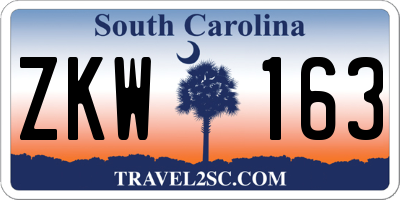 SC license plate ZKW163