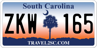 SC license plate ZKW165