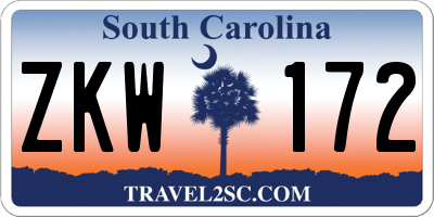 SC license plate ZKW172