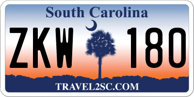 SC license plate ZKW180