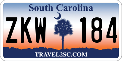SC license plate ZKW184