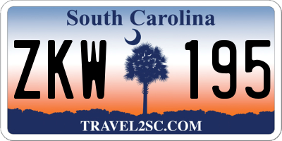 SC license plate ZKW195