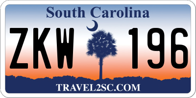 SC license plate ZKW196