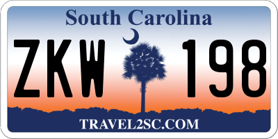 SC license plate ZKW198