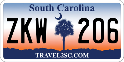 SC license plate ZKW206