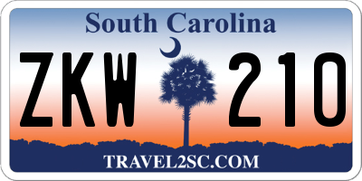 SC license plate ZKW210