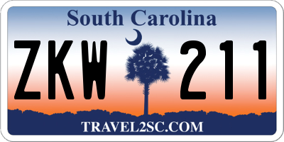 SC license plate ZKW211
