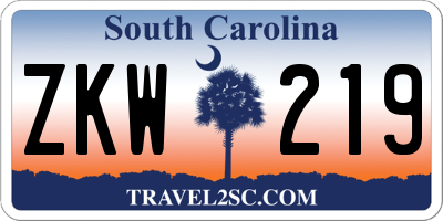 SC license plate ZKW219