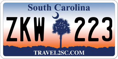 SC license plate ZKW223