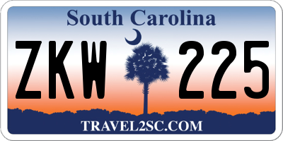 SC license plate ZKW225
