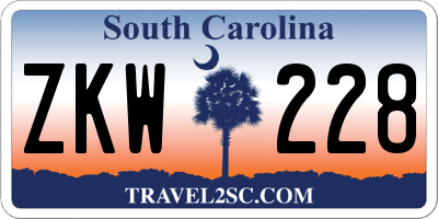 SC license plate ZKW228