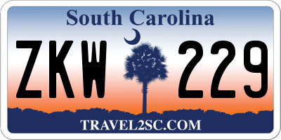 SC license plate ZKW229