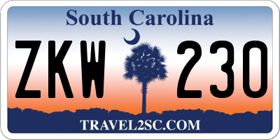 SC license plate ZKW230
