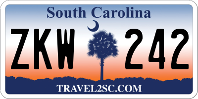 SC license plate ZKW242