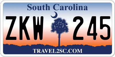 SC license plate ZKW245