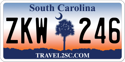 SC license plate ZKW246