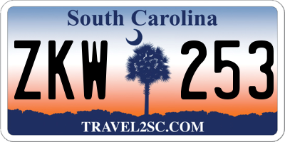 SC license plate ZKW253