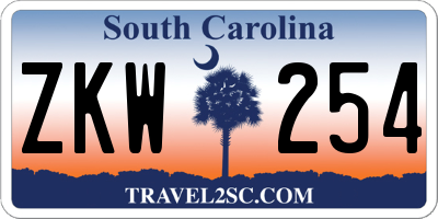 SC license plate ZKW254