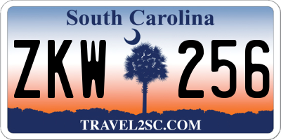 SC license plate ZKW256